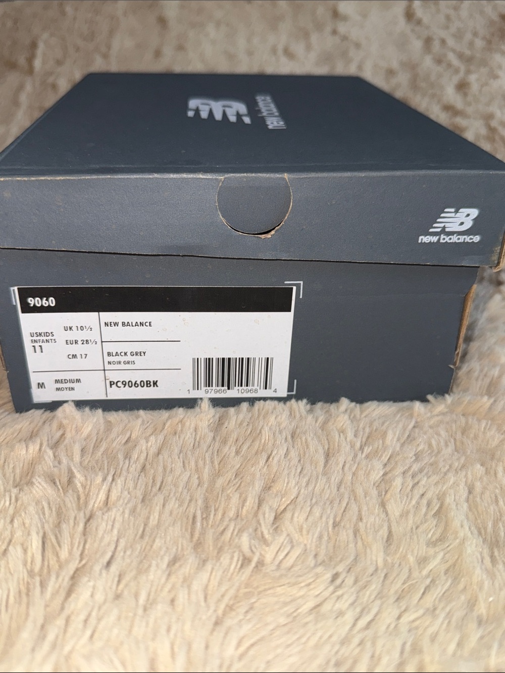 New Balance 9060 Little Kids “Black Castlerock” PC9060BK size 11 11c - Picture 9 of 9